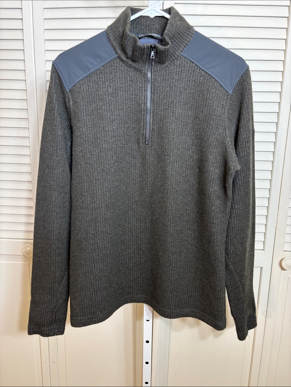Kuhl Men's Chianti Quarter-Zip Ribbed Wool Blend Sweater Medium